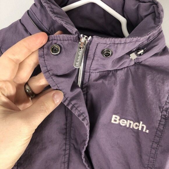 Bench Girl's Size Medium (7/8) Purple Lightweight Jacket Youth Zip Hidden Hood - Picture 7 of 12